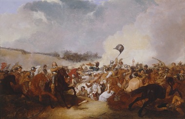 Cromwell leading his Cavalry into Battle by Abraham Cooper, c.1860, Oil on Canvas.